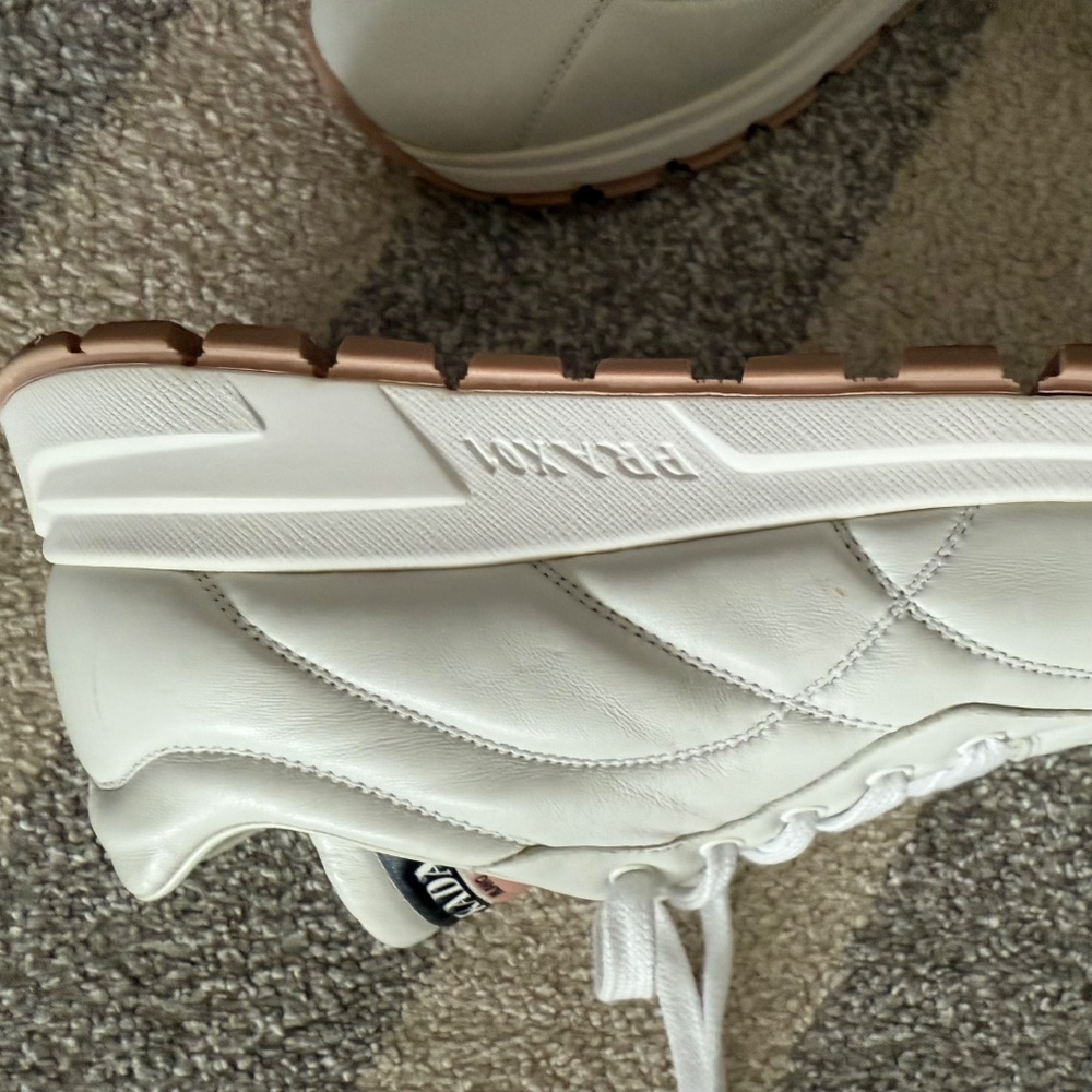 Women's Slightly Used Leather Prada Sneakers - Picture 9 of 14